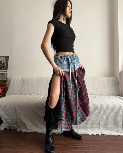 Flannel Maxi Skirt 083