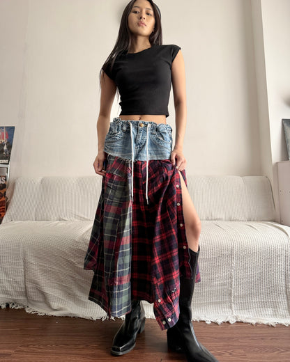 Flannel Maxi Skirt 083