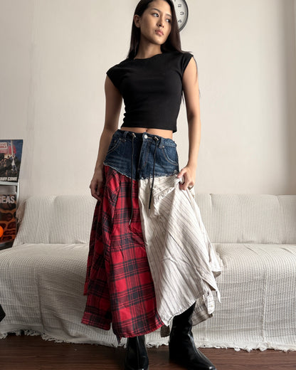 Flannel Maxi Skirt 082
