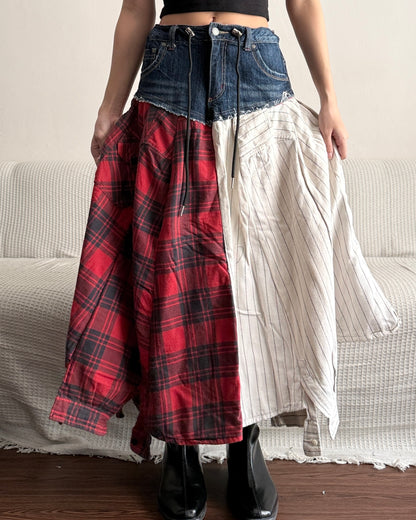 Flannel Maxi Skirt 082