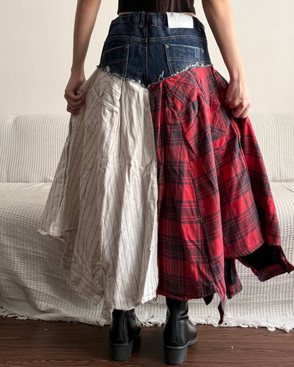 Flannel Maxi Skirt 082