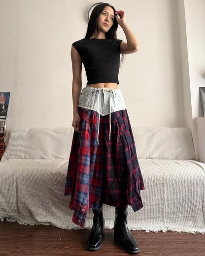Flannel Maxi Skirt 081