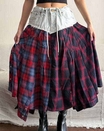 Flannel Maxi Skirt 081