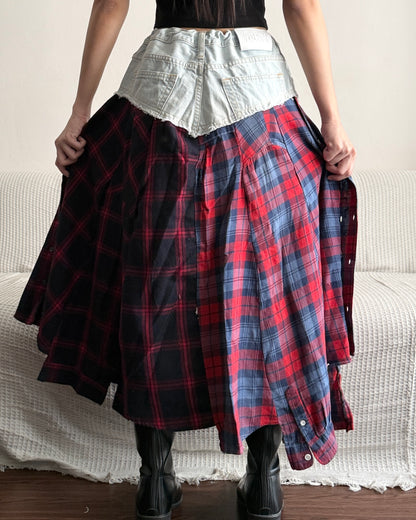 Flannel Maxi Skirt 081