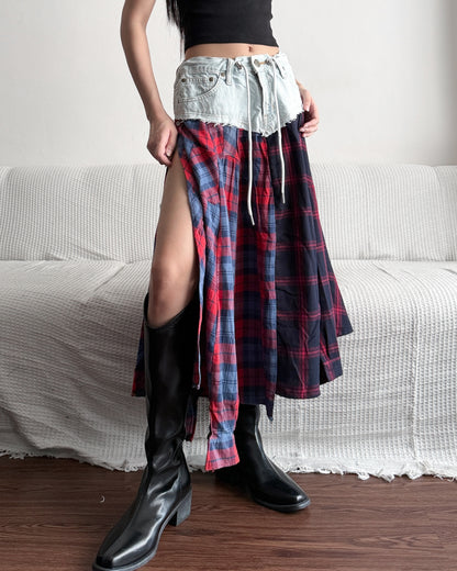 Flannel Maxi Skirt 081