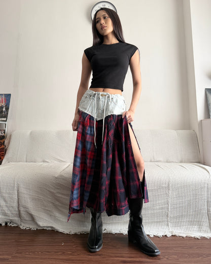 Flannel Maxi Skirt 081