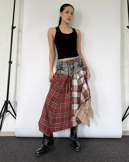 Flannel Maxi Skirt 0105