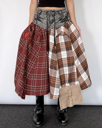 Flannel Maxi Skirt 0105