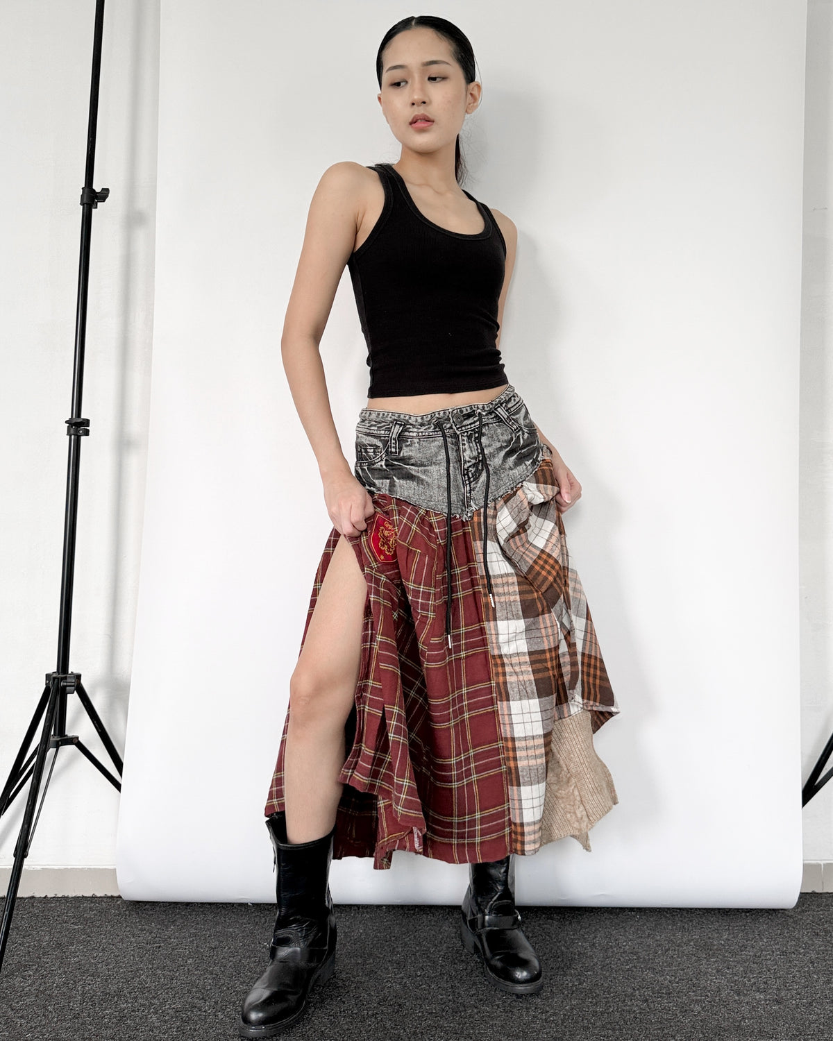 Flannel Maxi Skirt 0105