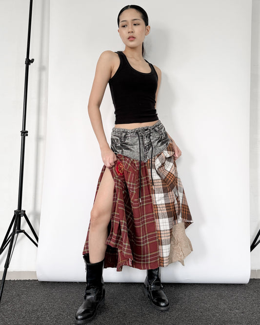 Flannel Maxi Skirt 0105