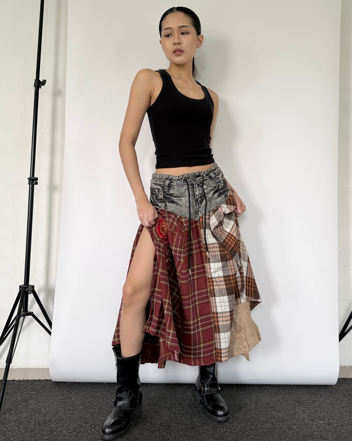 Flannel Maxi Skirt 0105