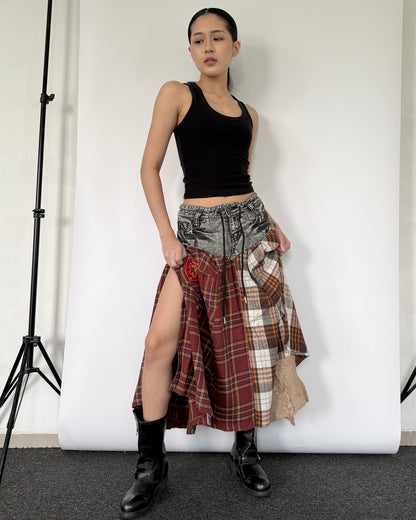 Flannel Maxi Skirt 0105