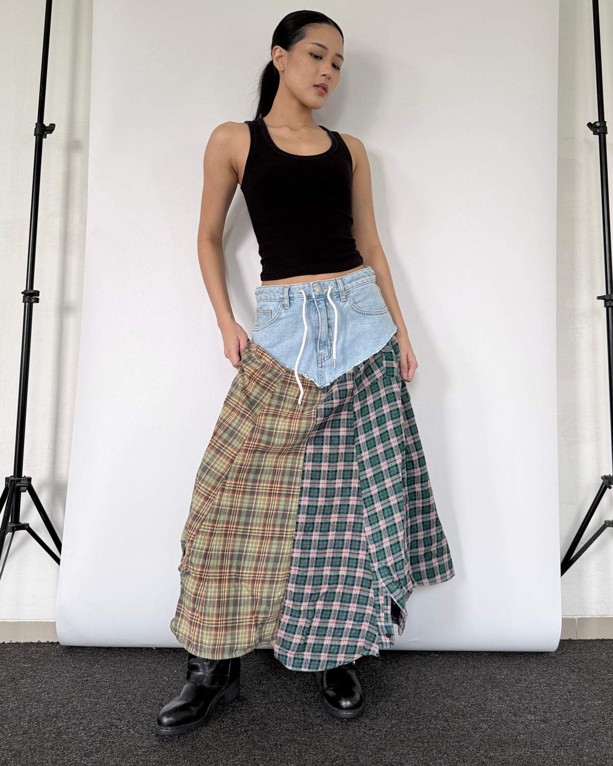 Flannel Maxi Skirt 0104