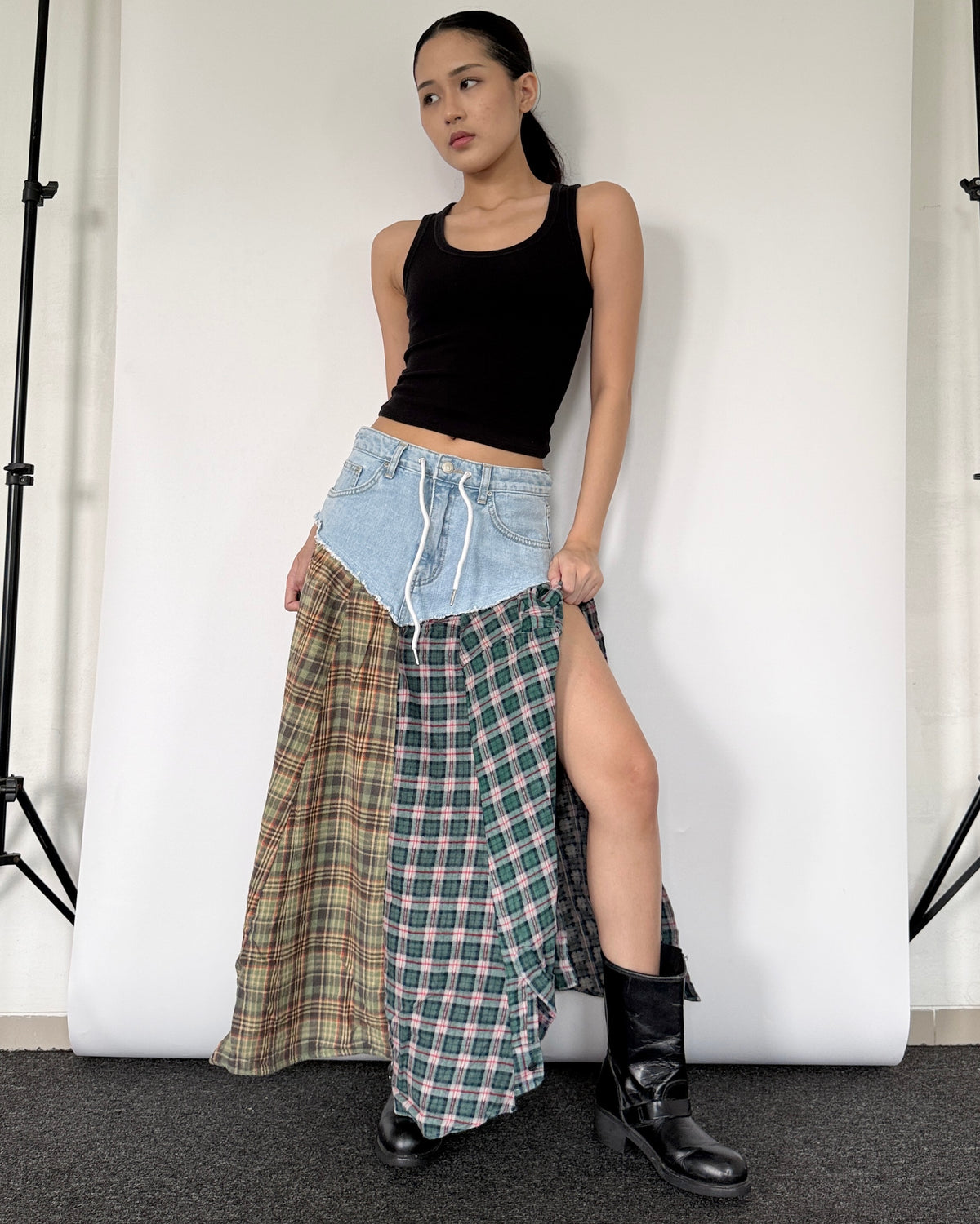 Flannel Maxi Skirt 0104