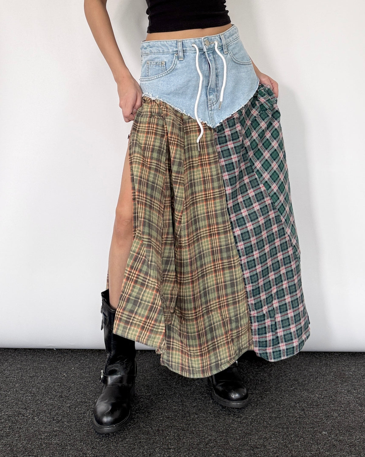 Flannel Maxi Skirt 0104