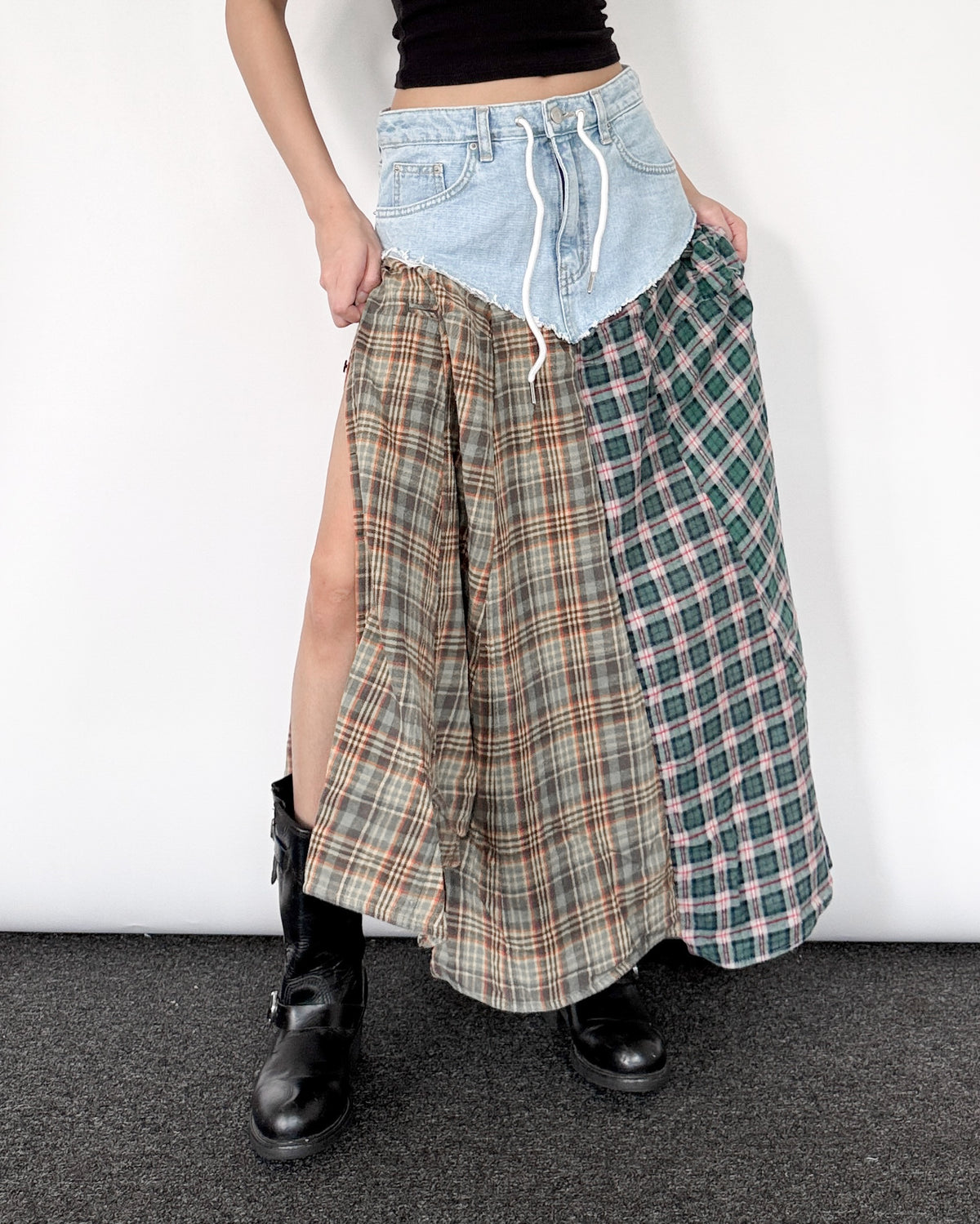 Flannel Maxi Skirt 0104