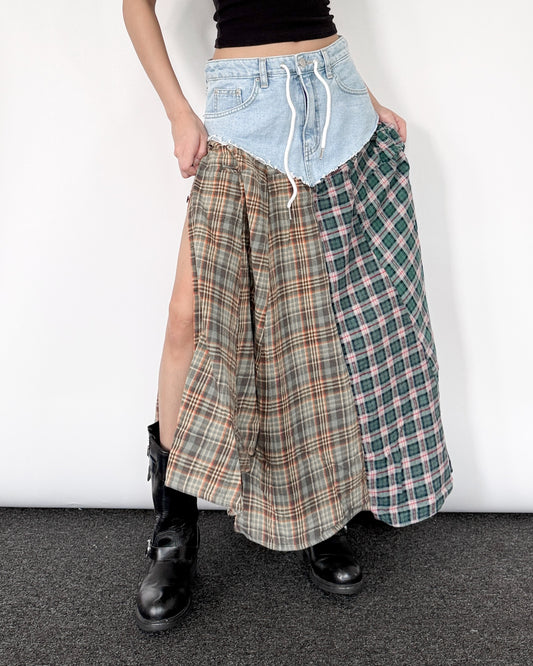 Flannel Maxi Skirt 0104