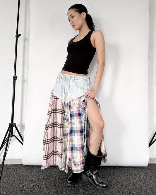 Flannel Maxi Skirt 0103