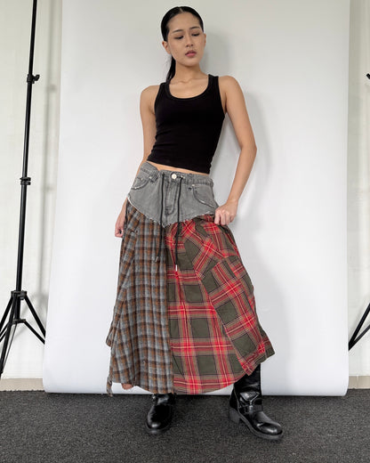 Flannel Maxi Skirt 0102