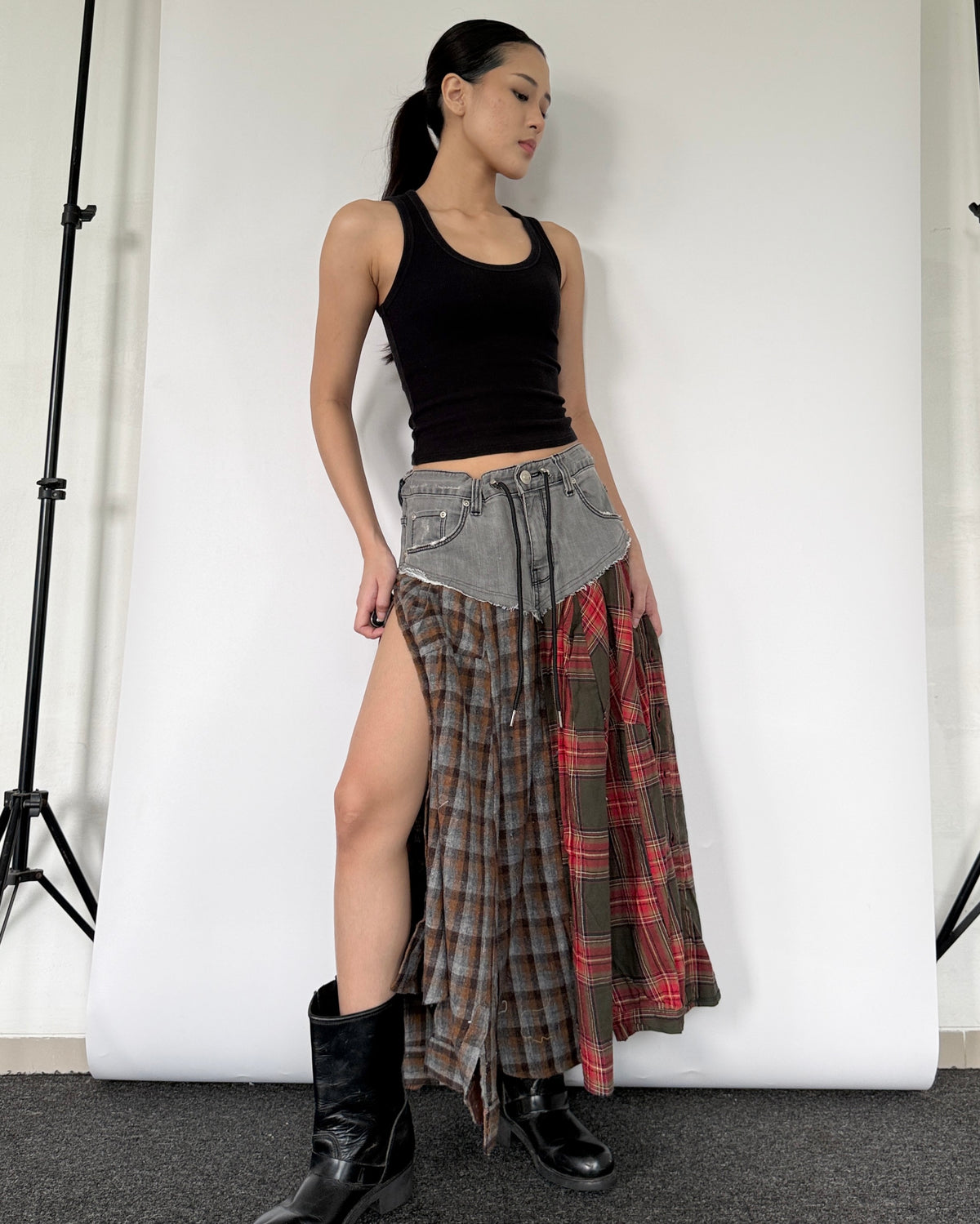 Flannel Maxi Skirt 0102