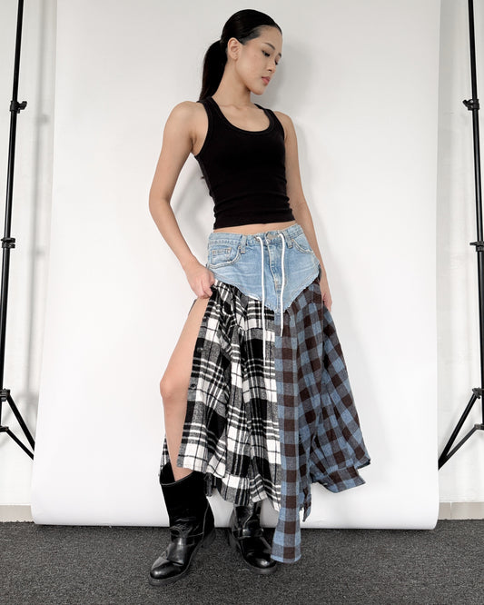 Flannel Maxi Skirt 0101