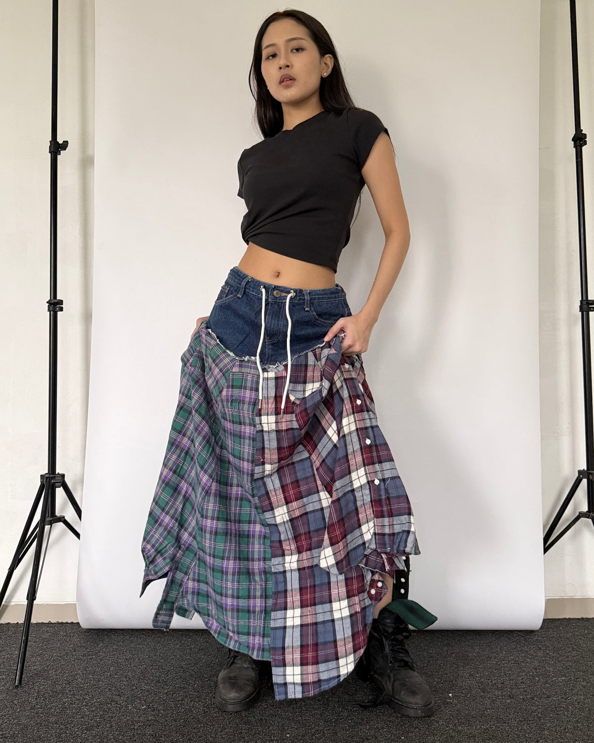 Flannel Maxi Skirt 0106