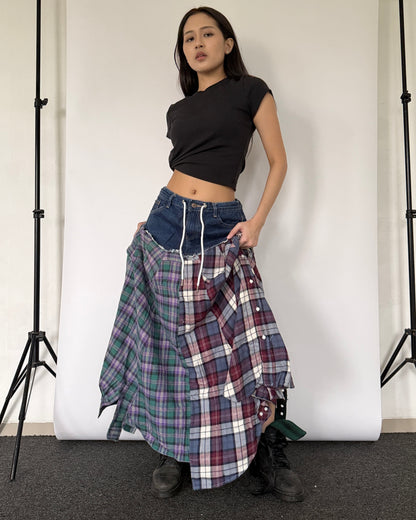 Flannel Maxi Skirt 0106