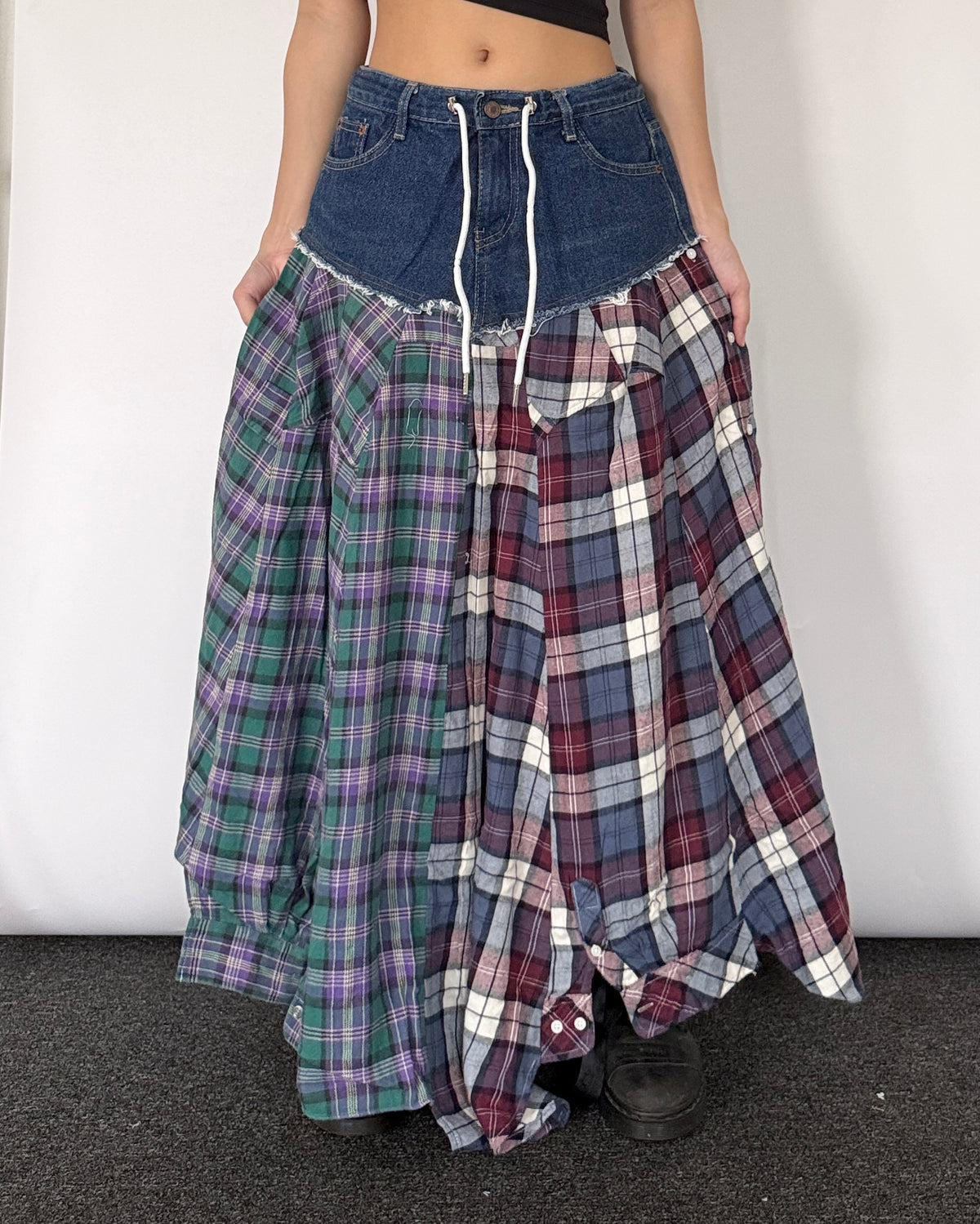 Flannel Maxi Skirt 0106