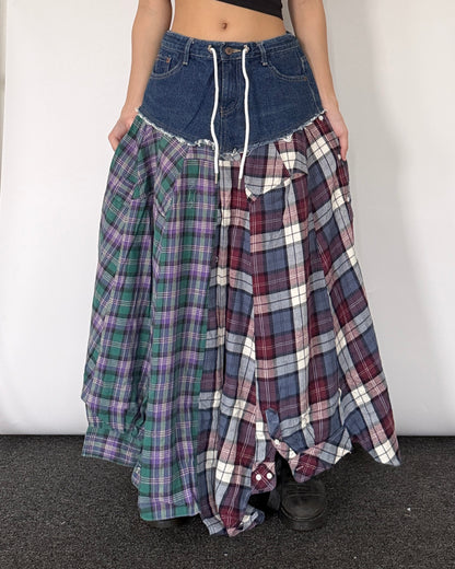 Flannel Maxi Skirt 0106