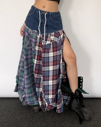 Flannel Maxi Skirt 0106
