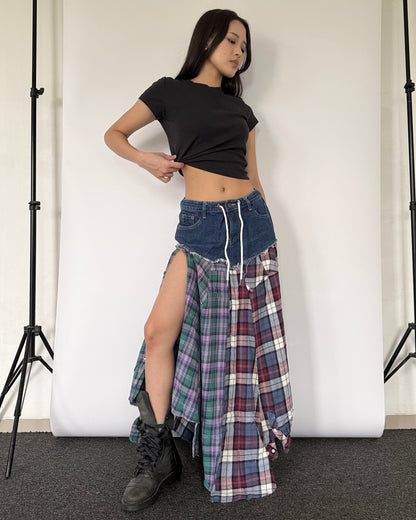 Flannel Maxi Skirt 0106