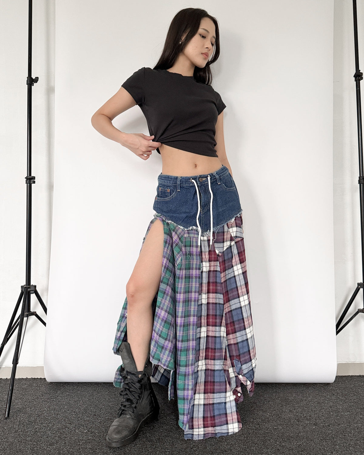 Flannel Maxi Skirt 0106