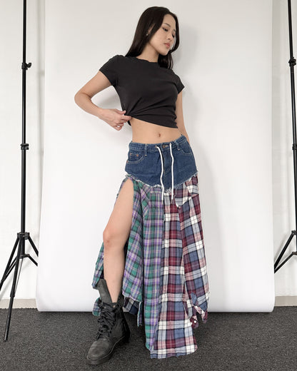 Flannel Maxi Skirt 0106