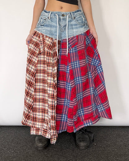 Flannel Maxi Skirt 0107
