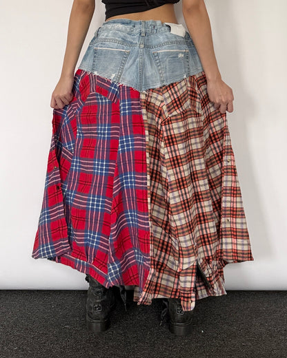 Flannel Maxi Skirt 0107