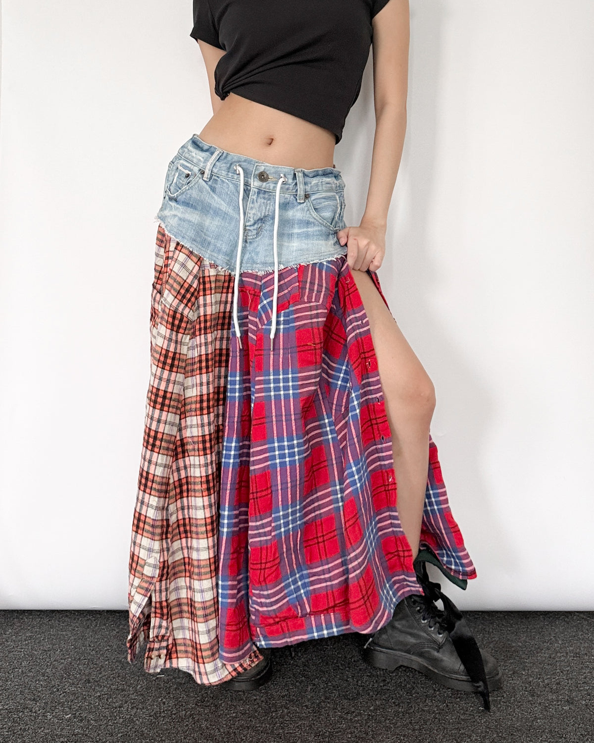 Flannel Maxi Skirt 0107