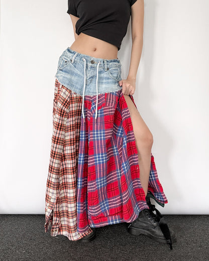 Flannel Maxi Skirt 0107