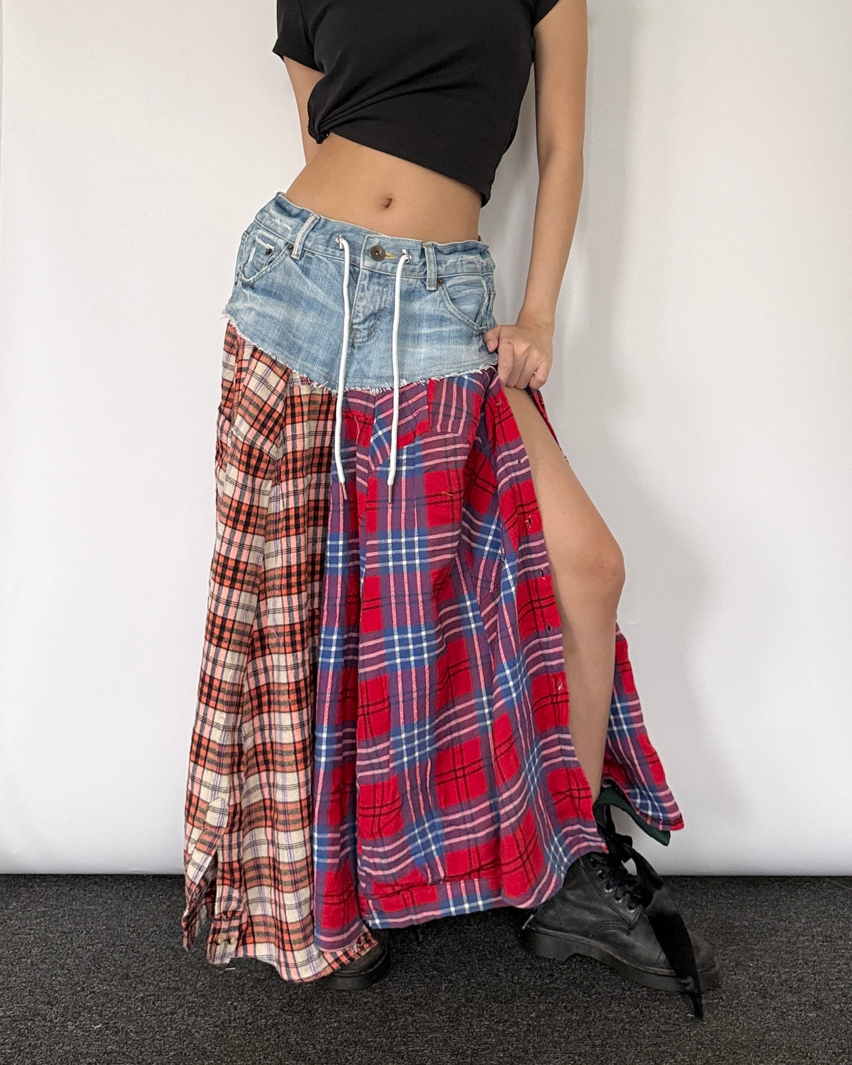 Flannel Maxi Skirt 0107