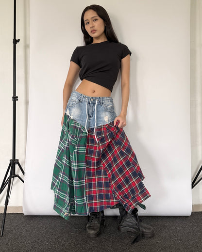 Flannel Maxi Skirt 0108