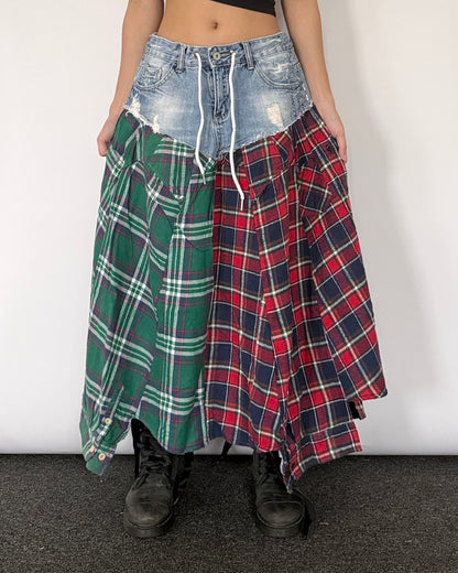 Flannel Maxi Skirt 0108