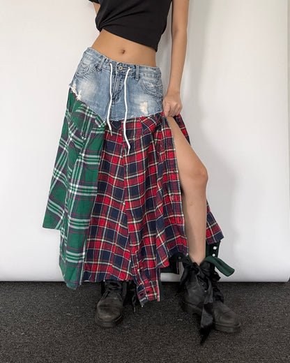 Flannel Maxi Skirt 0108