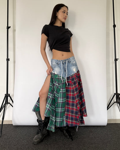 Flannel Maxi Skirt 0108