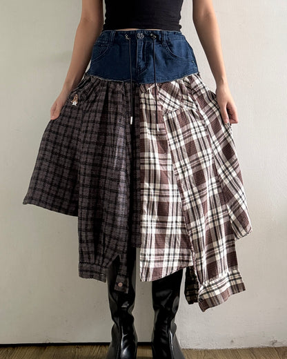 Flannel Maxi Skirt 061