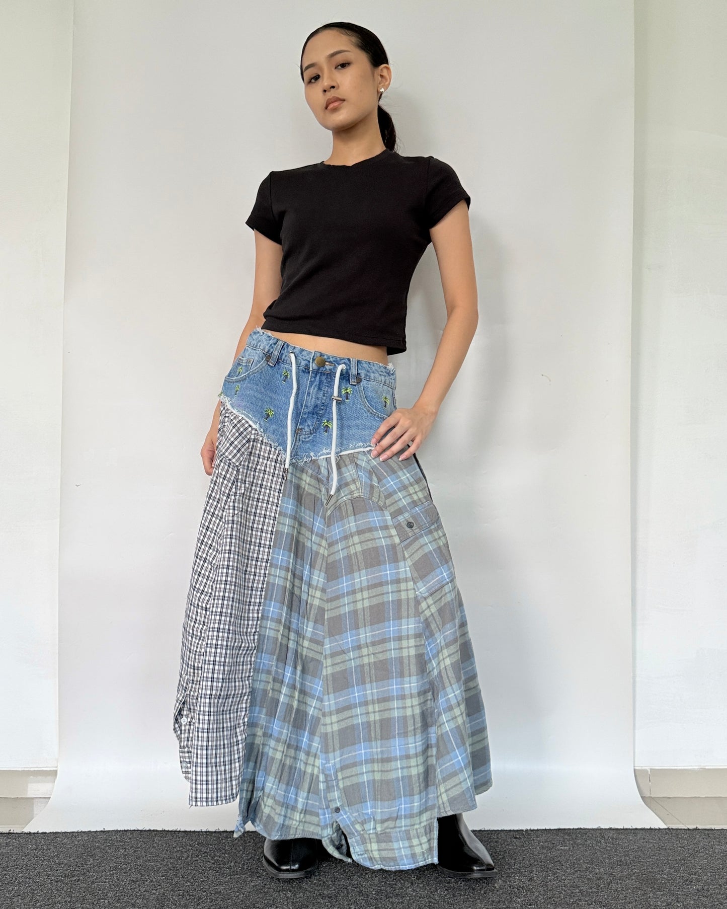 Flannel Maxi Skirt 091