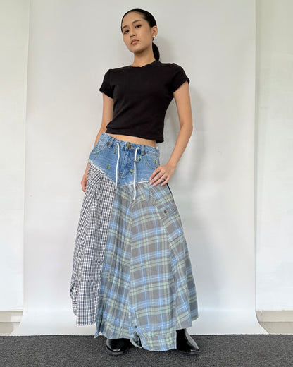 Flannel Maxi Skirt 091