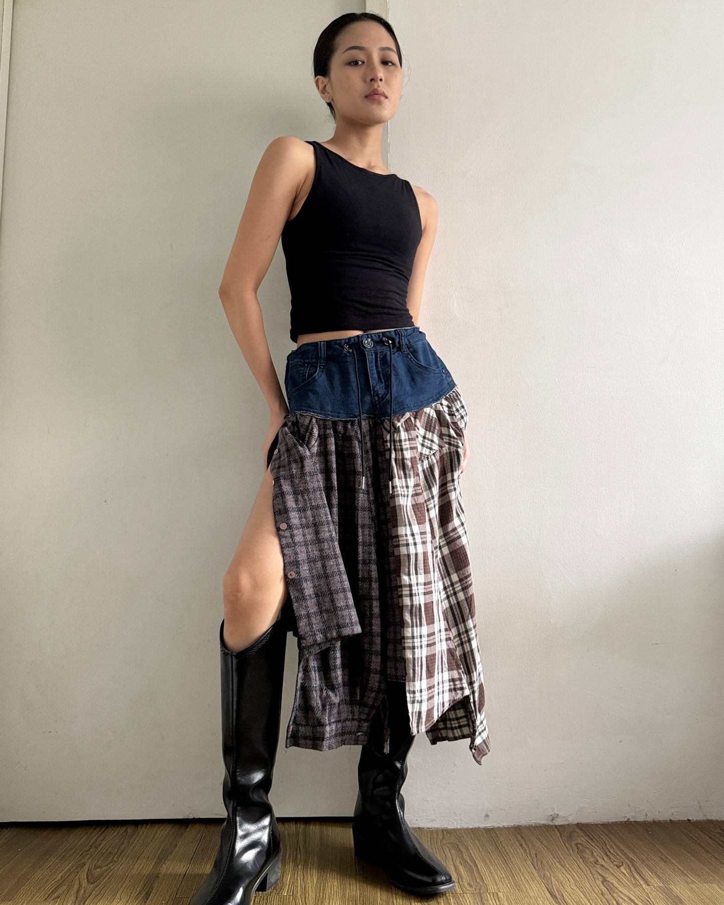 Flannel Maxi Skirt 061