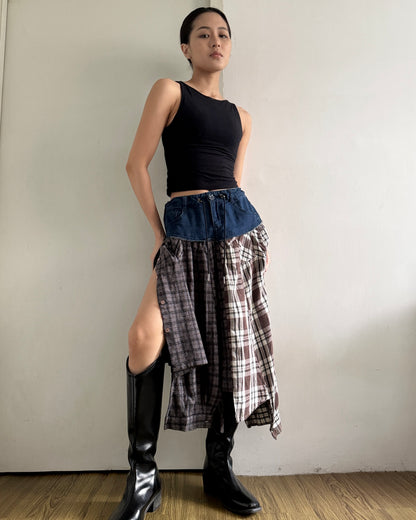 Flannel Maxi Skirt 061