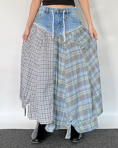 Flannel Maxi Skirt 091