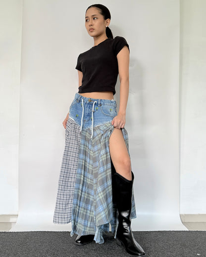 Flannel Maxi Skirt 091