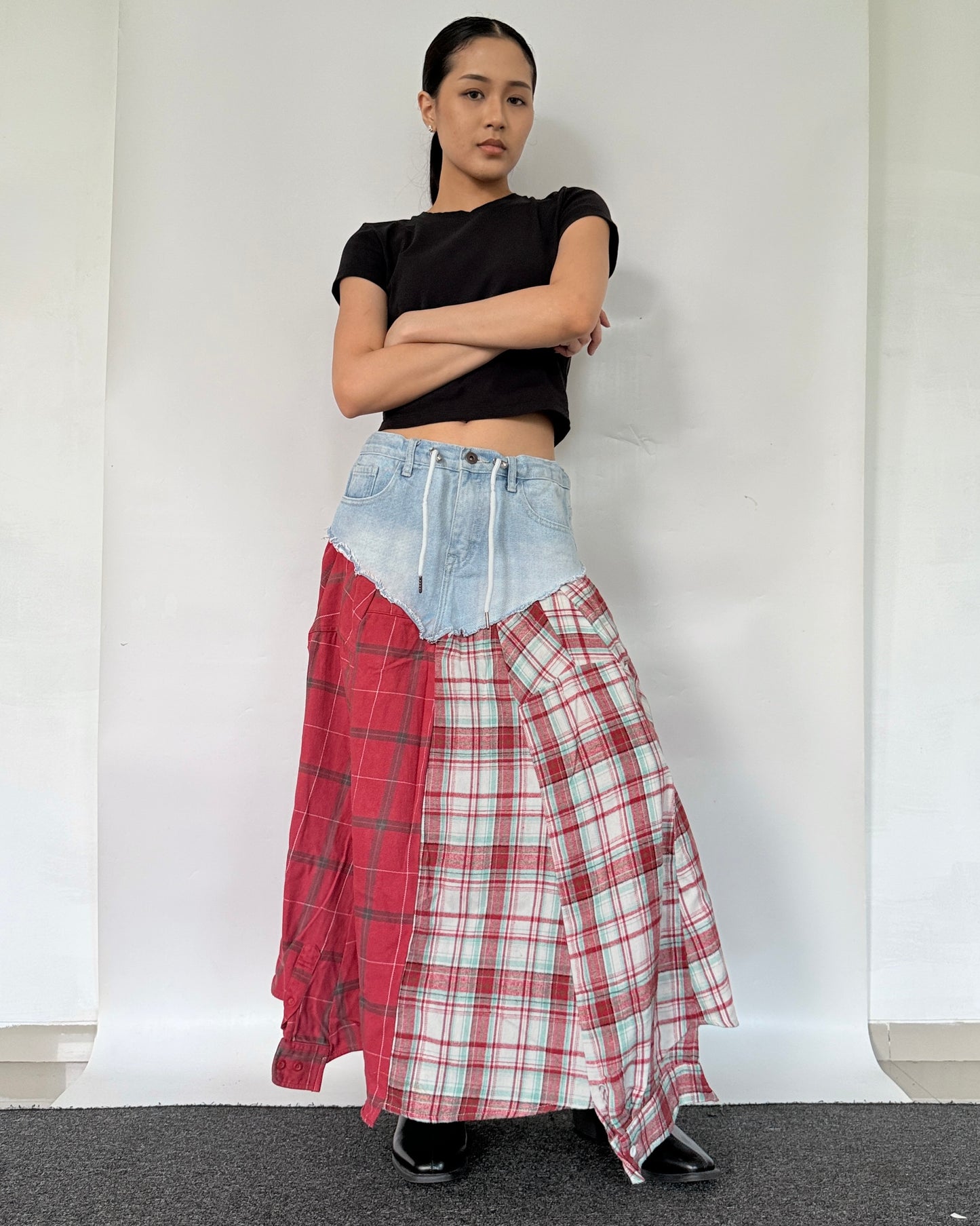 Flannel Maxi Skirt 090